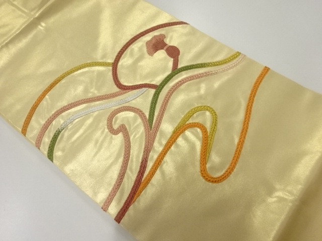 リサイクル　組紐模様刺繍名古屋帯